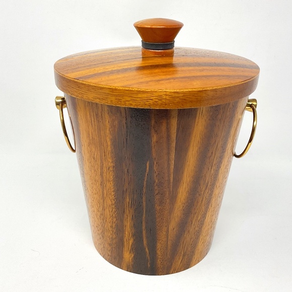 MCM Teak Bentwood Ice Bucket by KMC Japan - Picture 1 of 8